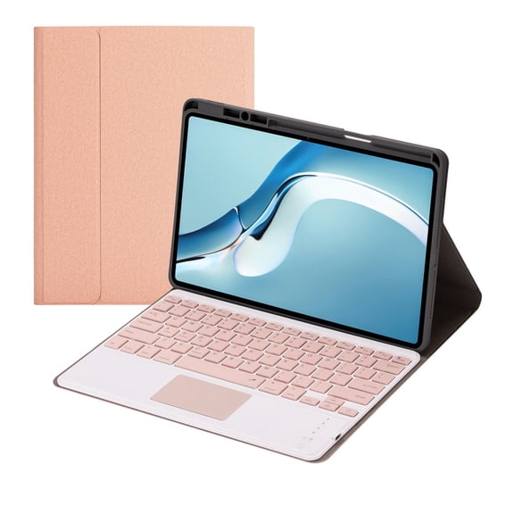 Oggfader Keyboards for Computers For MatePad Pro 12.6 Stand Case Cover With Bluetooth Keyboard Penslot Pink