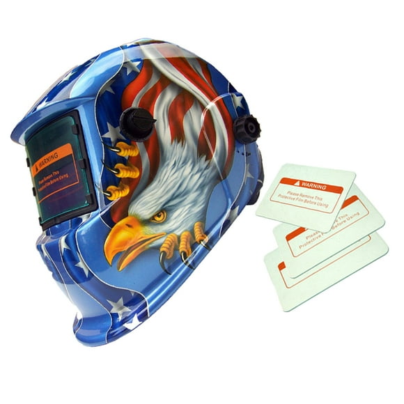 Soldador De Oscurecimiento Automático De Casco Soldadores Rectificadora Función Energía L Águila azul