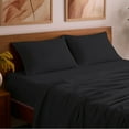 thumbnail image 7 of Mellanni 4-Piece Iconic California King Bedsheet Set - Microfiber, 16" Deep Pocket, Cooling, Wrinkle, Fade, Stain Resistant, Black, 7 of 7
