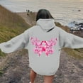 thumbnail image 2 of Hoodies for women Drawstring Long Sleeve Pink Ribbon Graphic Cancer Awareness Hooded Sweatshirts with Pockets Casual Pullover Tops, 2 of 8