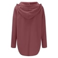thumbnail image 7 of Arvbitana Women Loose Hooded Sweatshirt Solid Color Long Sleeve V-neck Hoodie Pullover Casual Hoodies Tops for Sport Streetwear, 7 of 7