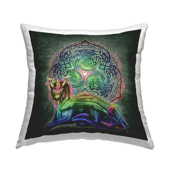 Stupell Industries Dragon Celtic Knot Decorative Printed Throw Pillow, 18 x 18