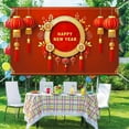 thumbnail image 6 of 2026 Happy New Year Banner Red Lanterns Golden Spring Festival Decoration Coins Blossoms 71x43 Inches Lunar New Year Party Photography Background, 6 of 6