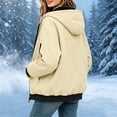 thumbnail image 6 of Fleece Lined Hooded Windbreaker for Women, Fall Winter Waterproof Long Sleeve Outdoor Hiking Fashion Jackets, S-XXL, 6 of 7