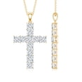 thumbnail image 3 of Rosec Jewels Certified Moissanite Cross Pendant Necklace for Women - Religious Necklace - D-VS1 Grade - Gift for Christmas, 14K Yellow Gold, 3 of 6