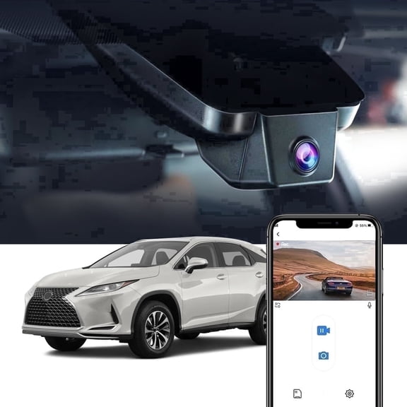 Fitcamx 4K Dash Cam for Lexus RX 2016-2022 (Model B), OEM Look WiFi, Plug & Play, Night Vision, Loop Recording, G-Sensor, 64GB