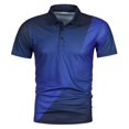thumbnail image 3 of Vedolay Men's Summer Print Lapel Button Short Sleeves and Lace Up Shorts Set,Blue M, 3 of 5