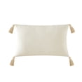 thumbnail image 4 of Better Homes & Garden 100% Cotton Plaid Stripe Oblong with Tassels and Poly Fill Insert, Beige, 14" x 24", 4 of 7