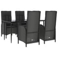 thumbnail image 3 of vidaXL 5 Piece Patio Dining Set with Cushions Black Poly Rattan, 3 of 9