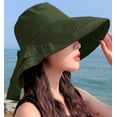 thumbnail image 2 of LinYooLi Chapeau de Protection Solaire Extérieur pour Femmes, Pliable, Large Bord, Queue de Cheval, Seau pour Cyclisme, Randonnée, 2 of 3