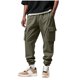 thumbnail image 2 of Pantalones largos para hombre, informales, a la moda, transpirables, con cintura elástica y múltiples bolsillos, pantalones cargo con cierre de velcro, pantalones de rayón para hombre., 2 of 9
