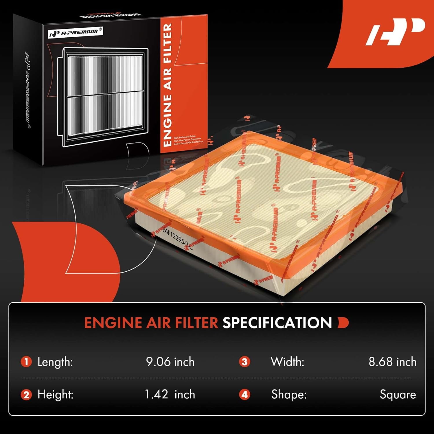 A-Premium 3-PC Engine Air Filter Compatible with Subaru Ascent, Crosstrek, Forester, Impreza, Legacy, Outback, WRX, 2017-2022, Flexible Panel, Replace# 16546-AA16A