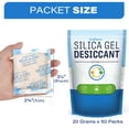 thumbnail image 2 of LotFancy 50 Packs 20 Gram Silica Gel Packets, Indicating Desiccant Packets, 2 of 8