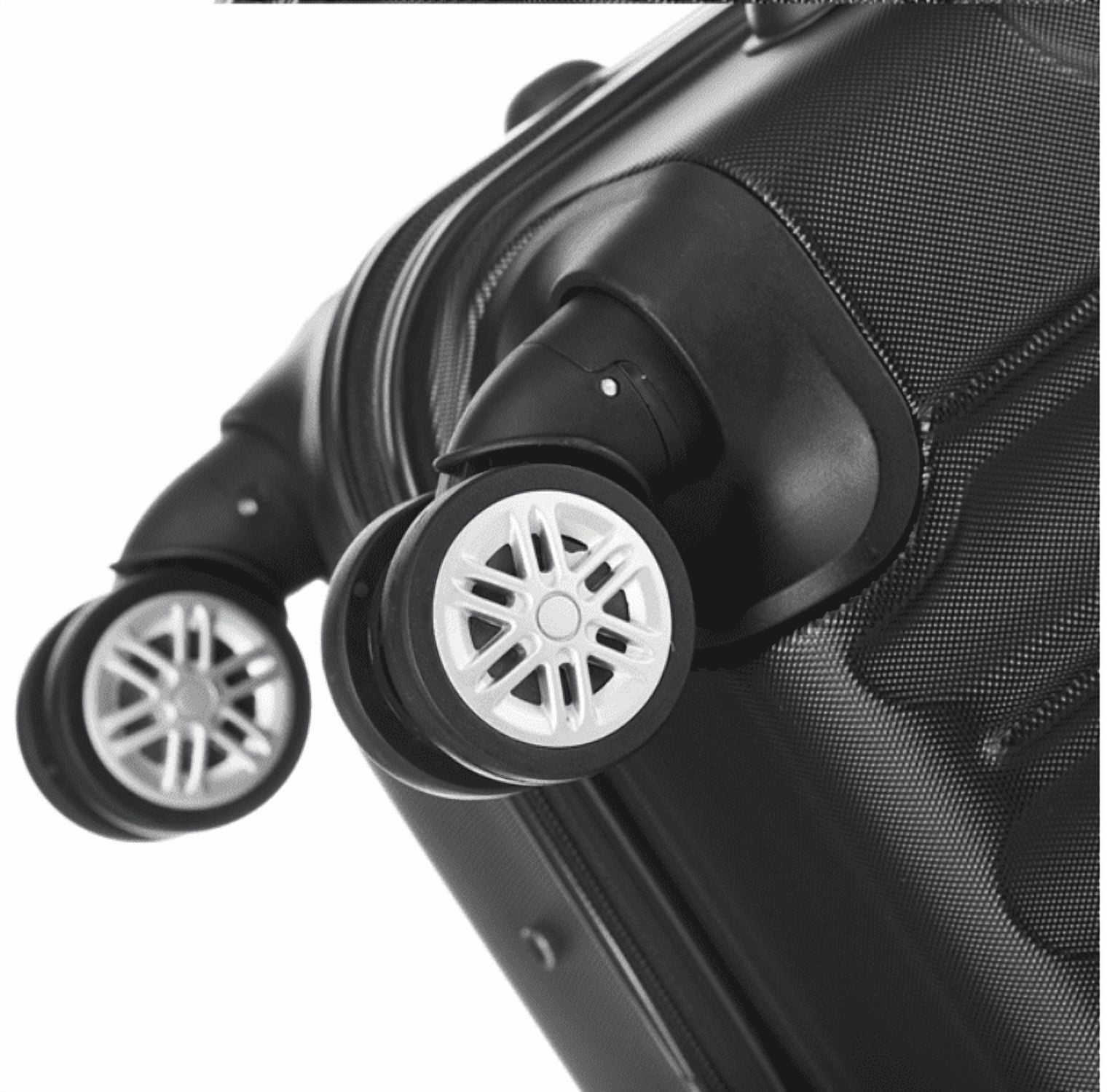 Alvantor 3-in-1 Large Capacity Travel Suitcase Set, Durable ABS+PC Hardshell Luggage with Wheels, Black (20"|24"|28")