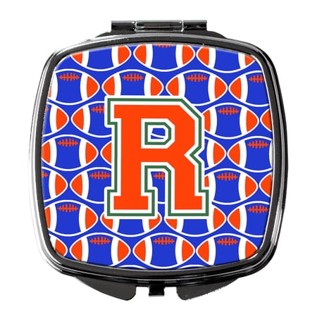 Letter R Football Green Blue and Orange Compact Mirror CJ1083-RSCM