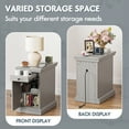 thumbnail image 3 of Furmax End Table,Nightstand with Charging Station,Side Table with Drawer & USB Ports & Power Outlets,Grey, 3 of 8
