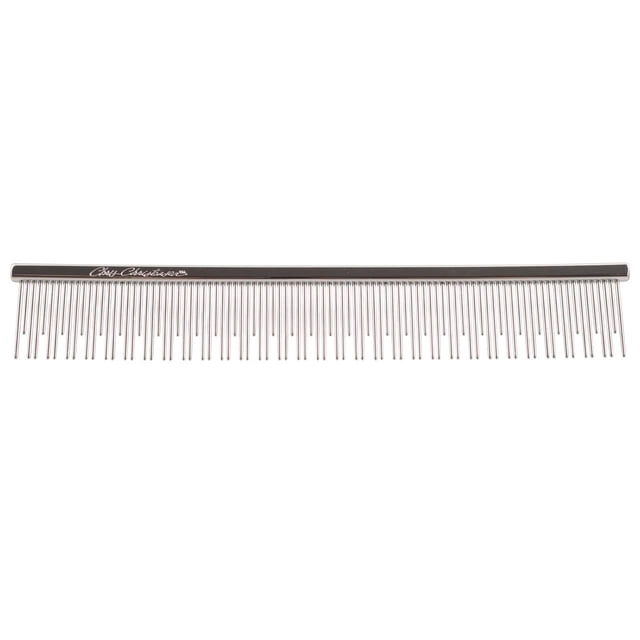 Chris Christensen 6in Cat/Carding Dual Tooth Butter Comb, Groom Like a Professional, Rounded Corners Prevent Friction and Breakage, Solid Brass Spin