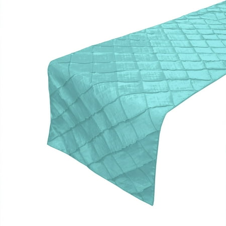 

Pintuck Taffeta Table Runner Aqua