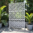 thumbnail image 2 of Tcbosik Metal Privacy Screen for Indoor & Outdoor, 48"W x 76"H Freestanding Decorative Divider, Privacy Fence for Patio, Garden, Backyard, White, 2 of 8