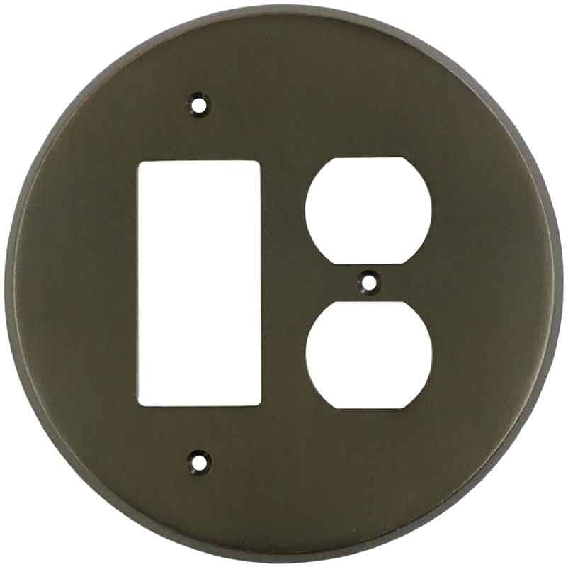 Round Oil Rubbed Bronze GFCI Rocker/Duplex Outlet Wall Plates