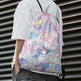 thumbnail image 4 of Hello Kitty Drawstring Backpack Water Resistant String Bag Sackpack Cinch for Sports, Gym, Travel, Swimming, Yoga, Beach, 4 of 7