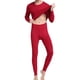 thumbnail image 1 of Jumpingount Ropa interior térmica para hombre, manga larga, cuello , Otoño Invierno, hogar, oficina, escuela, ropa interior para dormir al aire Camisetas Vino tinto XL, 1 of 6