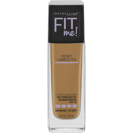 Maybelline Fit Me Dewy + Smooth Foundation SPF 18, Warm (Best Drugstore Foundation For Wrinkles)