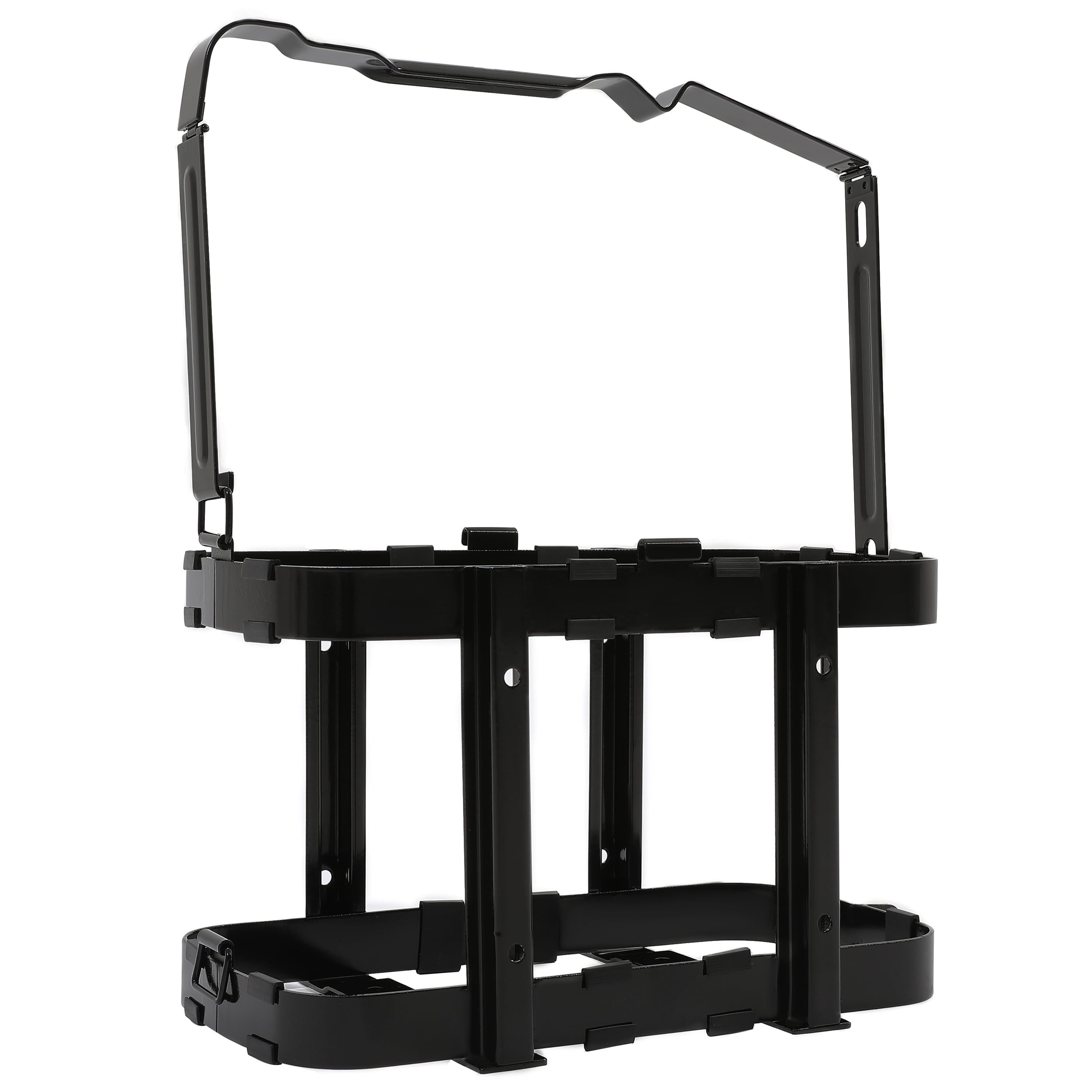 KOJEM Gas Can Holder for 5 Gallon Steel Jerry , Can Fuel Tank Petrol Diesel Storage Can Holder,  Black Electrophoresis - Securely Transport Your Fuel with Ease