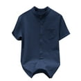 thumbnail image 1 of hotojiny Work Shirt for Men Textured Button down Office Top Lightweight Short Sleeve Golf Tee Summer Vaction Clothes, 1 of 4