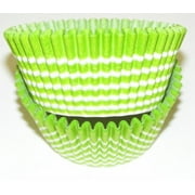 Lime and White Circle Cupcake Liners - Baking Cups -50pack