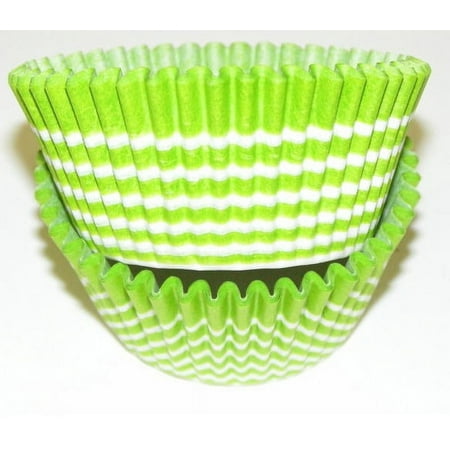 Lime and White Circle Cupcake Liners - Baking Cups -50pack