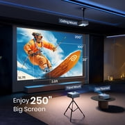 JOWLURK 17000LM Screen Projector for Iphone Android Tv Stick, Grey