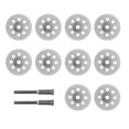 thumbnail image 1 of Diamond Cutting Disc, 10 Pieces 22mm Cutting Discs Circular Saw Blade Resin Cutting Disc With 2 Pieces Mandrels Rods Rotary Tool 3mm, 1 of 5