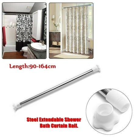 Extendable Steel Telescopic Shower Curtain Bathroom Rail Pole Tension Rod Bath Wardrobe Window Home Room Door