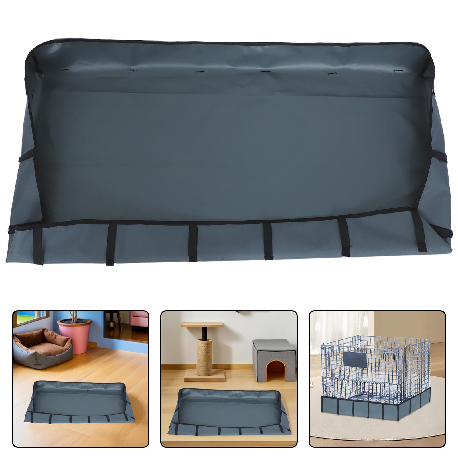 WASHWEPE Washable Grey Guinea Pig Cage Mat with Waterproof Protection and Cushioned Comfort