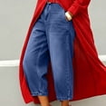 thumbnail image 5 of BUIGTTKLOP Womens Jeans Elastic High Waisted Stretchy Baggy Wide Leg Jeans Trendy Patchwork Loose Ankle Denim Pants, 5 of 6