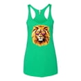 thumbnail image 2 of Wild Bobby, Lion With Sunglasses Animal Lover Tri-Blend Racerback Tank Top, Envy, Small, 2 of 3