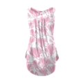 thumbnail image 4 of NAMTYQX Graphic Tees for Women Plus Size Patterned Stylish Sleeveless Loose Fit Casual Ruffle Sleeveless Tops for Women Purple Pink Size XL, 4 of 5