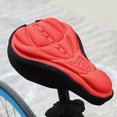 thumbnail image 2 of Funda de sillín Bike 3D Saddle Seat Cover Bike Transpirable Soft Comfort Pad Cojín acolchado (rojo) Tomshoo Funda de sillín, 2 of 7