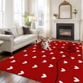 thumbnail image 2 of White Love Area&nbsp;Rug 5x7ft Heart Valentines Red Non-Slip&nbsp;Washable Square&nbsp;Rugs Soft Felt Indoor Floor Mat for Bedroom Kitchen Living Room Bathroom, 2 of 9
