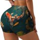 thumbnail image 1 of Balery Koi Pond Lilies Pantalones cortos de entrenamiento estampados para mujer, sin costuras, ajustados, para gimnasio, yoga, correr, deportes, ejercicio activo, fitness.-Small, 1 of 8
