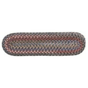 Colonial Mills 28" Brown, Red and Blue Handmade Braided Stair Tread Rug