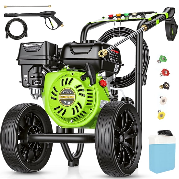Gas Powered Pressure Washer 4200 PSI Gas Power Washer 4.0 GPM 209CC Commercial High Pressure Washer, with Spray Gun and Extension Wand, 5 Quick Connect Nozzles, Copper Pump,EPA/CARB/ETL