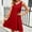 Red, variant on Viadha Floral Dress for Women Casual Holiday Style Solid Color Lace Splicing Pocket Loose Sleeveless V-Neck Camisole Dress