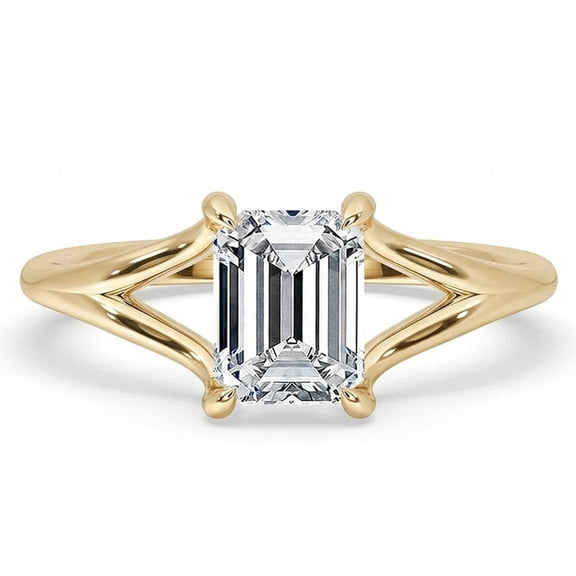 0.50 to 3 Carat Emerald Cut E VS1 Lab Grown Diamond Solitaire Engagement Ring