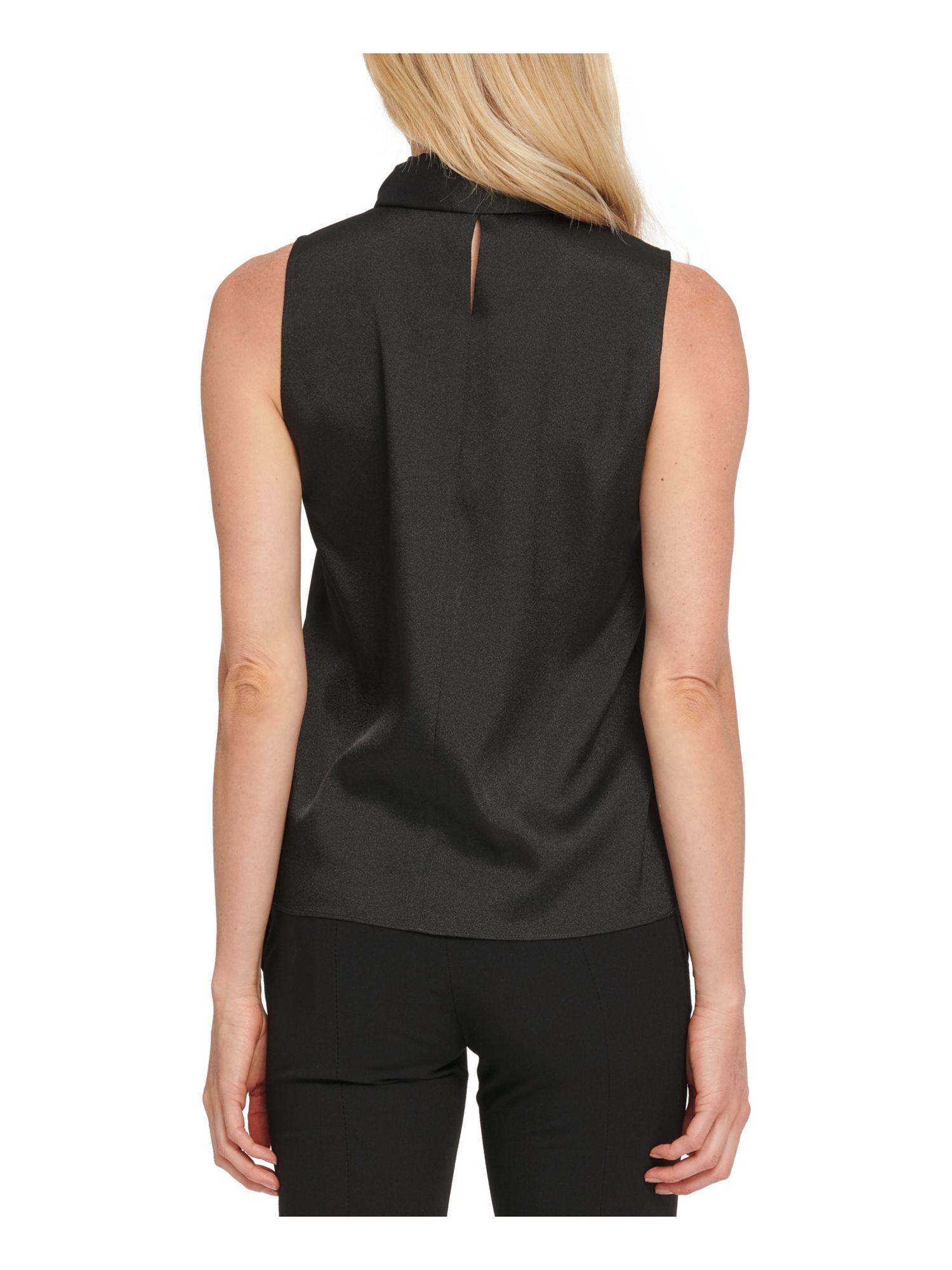 DKNY Womens Black Sleeveless Tie Neck Top Size: M - Walmart.com