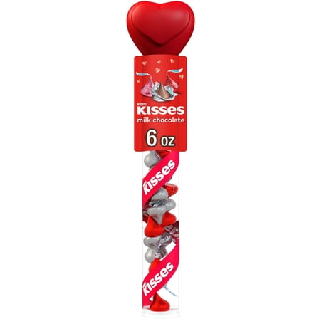 Hershey's Kisses Valentine Milk Chocolate Candy Cane, 6 Ounce
