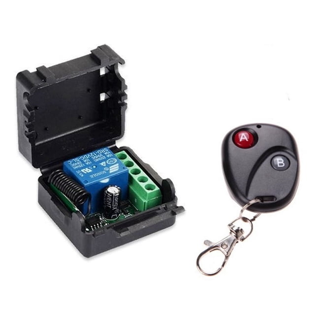 Interruptor de Control Remoto InaláMbrico DC 12V 10A 433MHz RF Transmisor de Control Remoto con Receptor para de Alarma Antirrobo