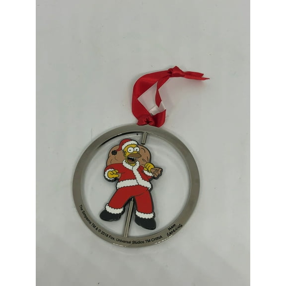 Universal Studios The Simpsons Homer Santa Spinner Metal Ornament New with Tag