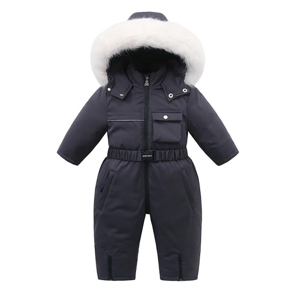 XIMIN Baby Boy Girl Snowsuit Toddler Winter Girl Jacket Coat Snow Ski Suit Clothes Hooded Jumpsuit Romper Coat Outwear Kid Snow Suits Outfits